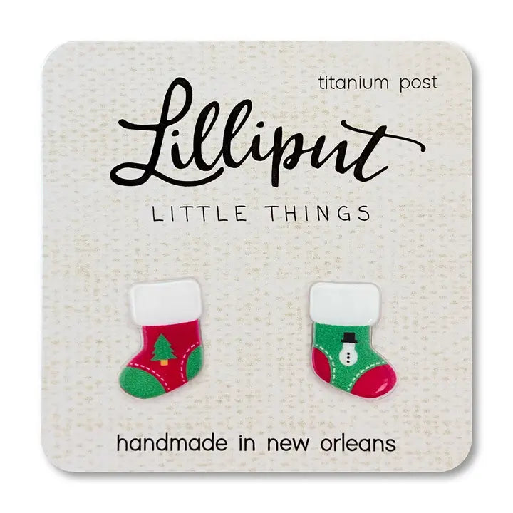 Lilliput Christmas Stocking Earrings