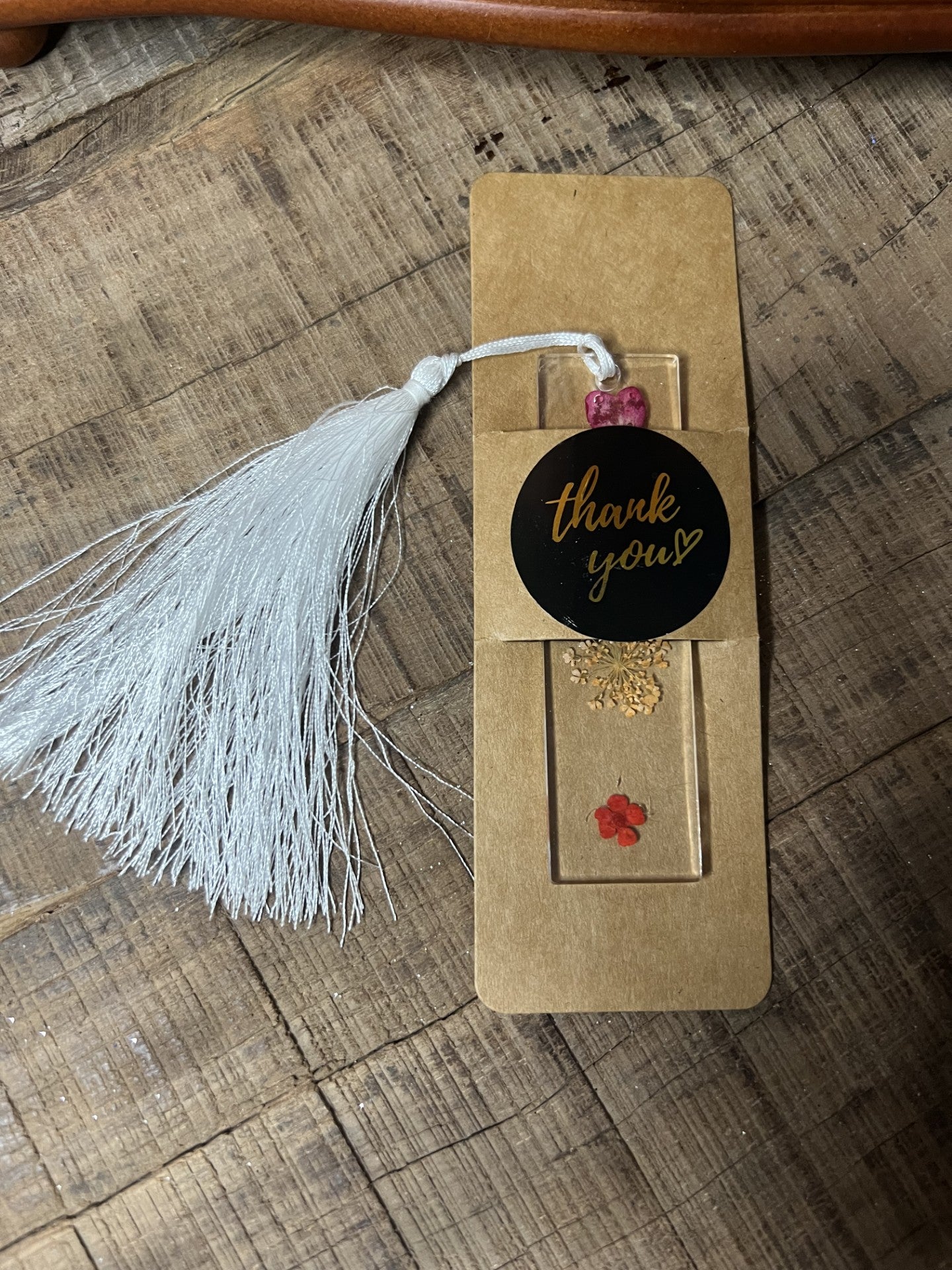 Small Floral Bookmark- Red