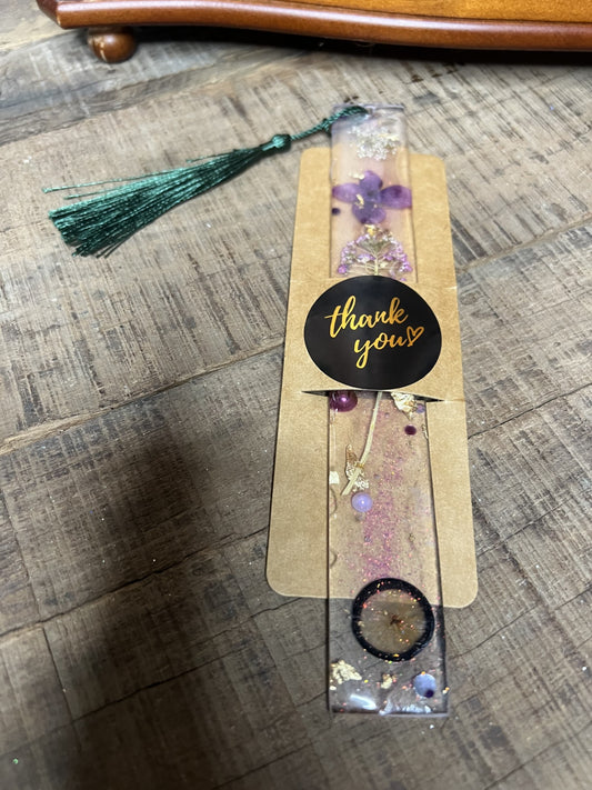 Large Floral Resin Book Mark