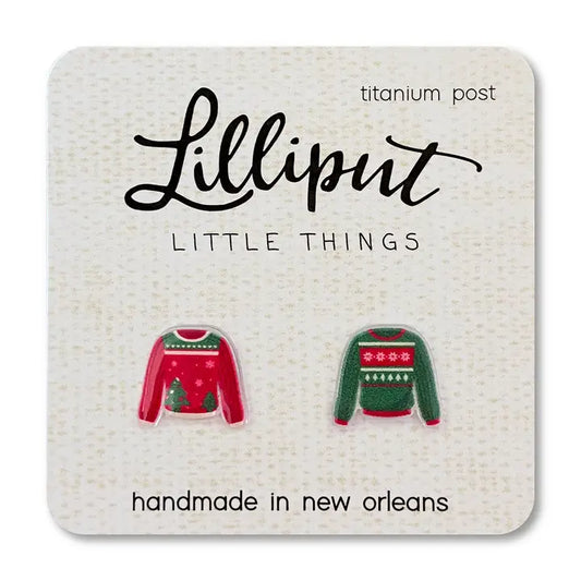 Lilliput Ugly Christmas Sweater Earrings